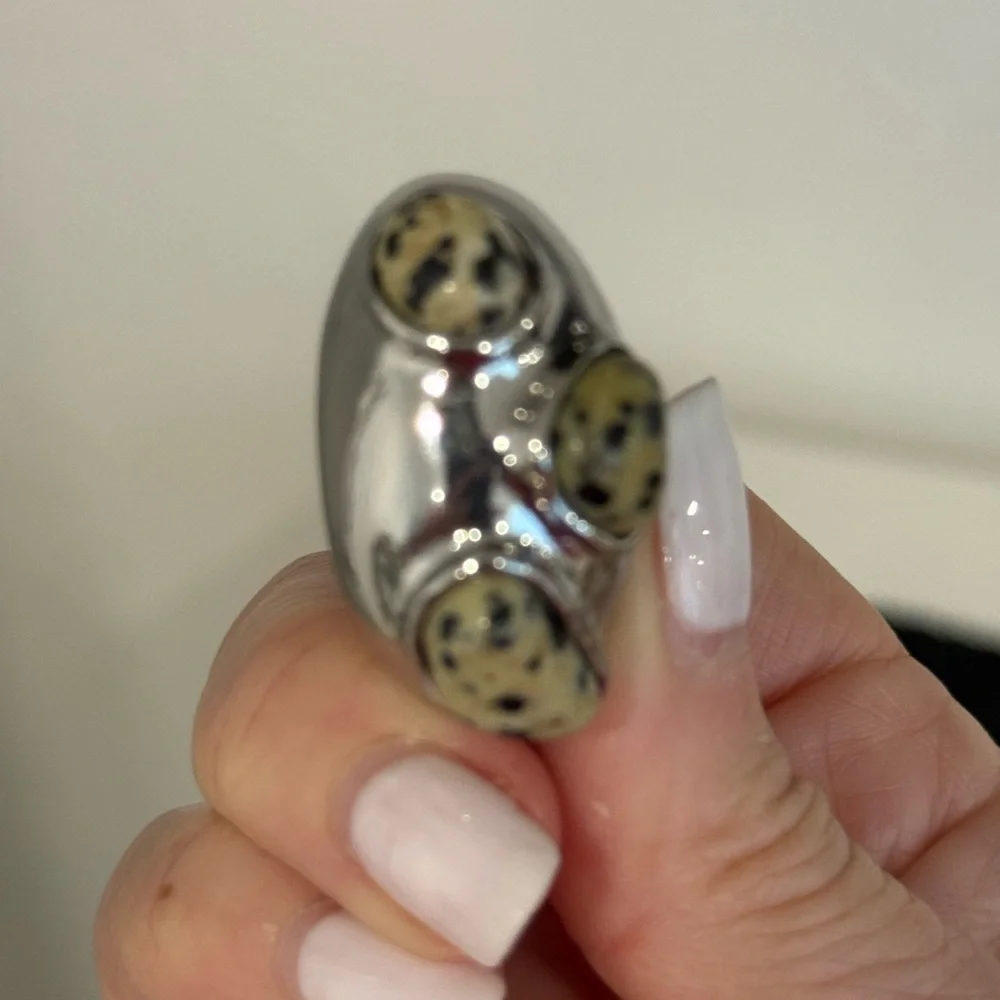 Zara EUC crescent shaped silver toned earrings with stones